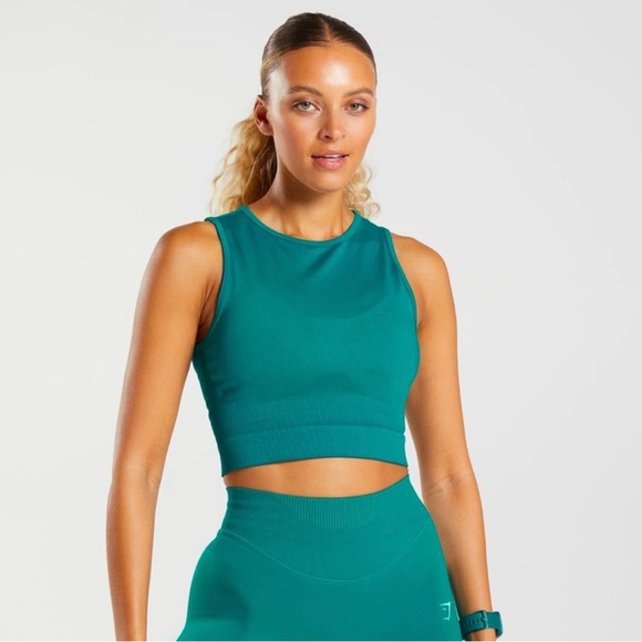 Gymshark sweat seamless midi tank- Teal- size medium- NWOT - Picture 4 of 4